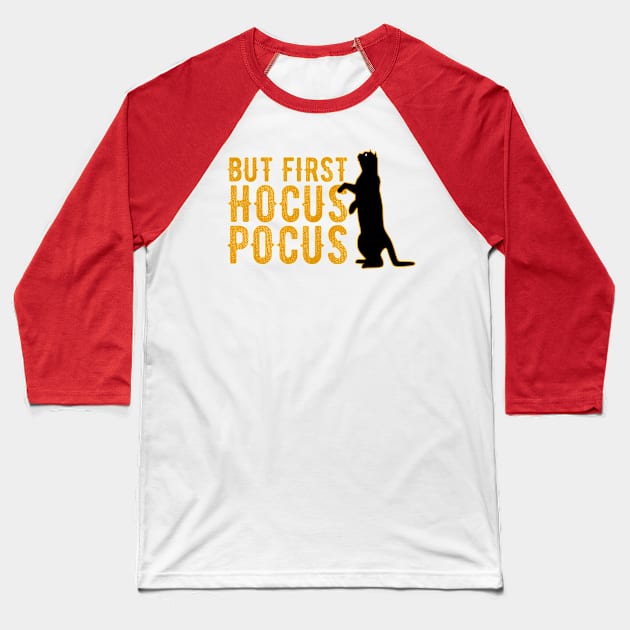 But First Hocus Pocus Black Cat Halloween Baseball T-Shirt by heidiki.png